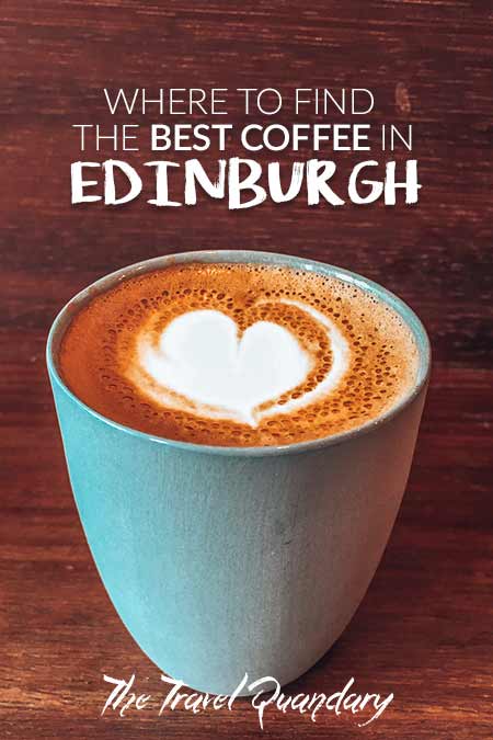 A latte in a mug at Fortitude Coffee, Edinburgh, Scotland