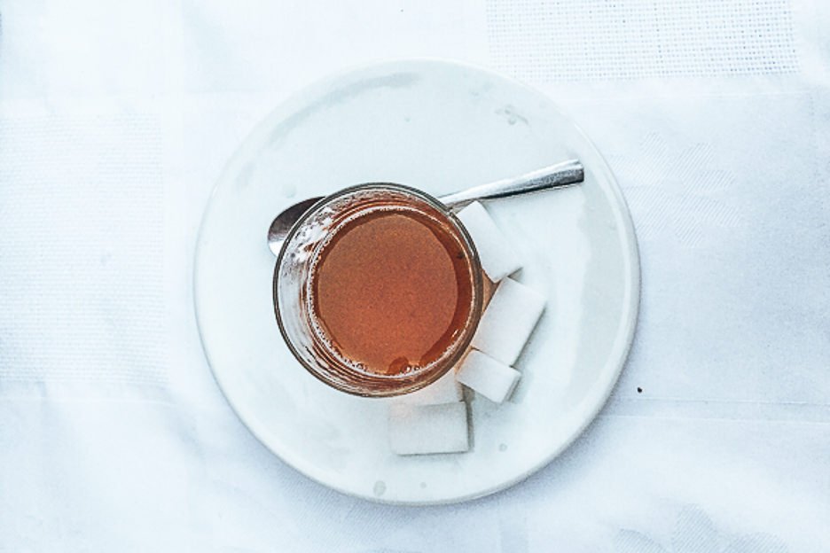 A cup of mint tea and extra sugar cubes, Morocco