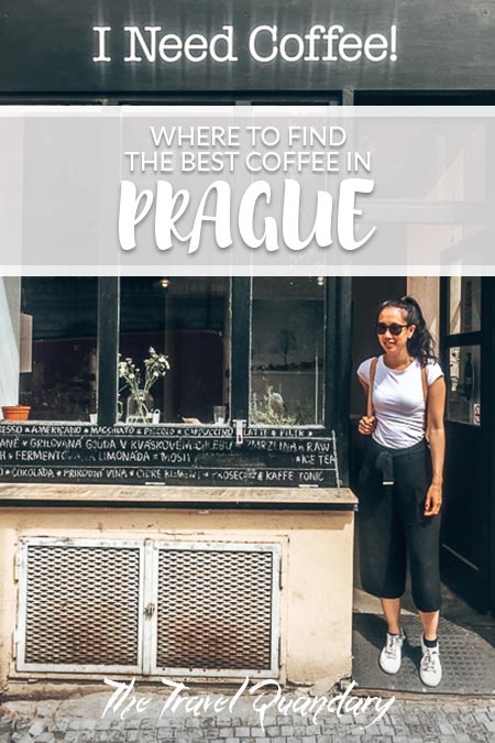 Where To Find The Best Coffee In Prague2 Pin to Pinterest: Jasmine stands outside I Need Coffee!, one of the third wave coffee shops in Prague