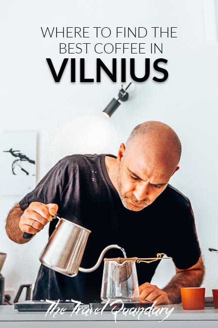 Where To Find The Best Coffee In Vilnius2 Emanuelis of Crooked Nose & Coffee Stories pours hot water to prepare Nerodrip Coffee, Coffee in Vilnius