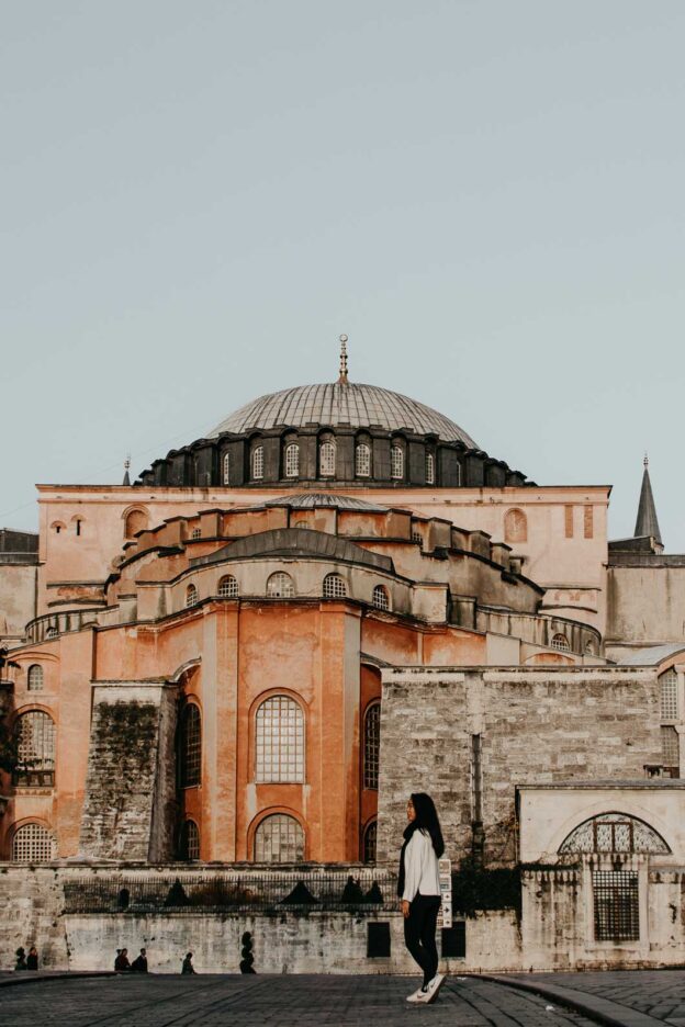 The blending colours and textures accentuating the architecture of Ayasofya Müzesi, Istanbul, Türkiye