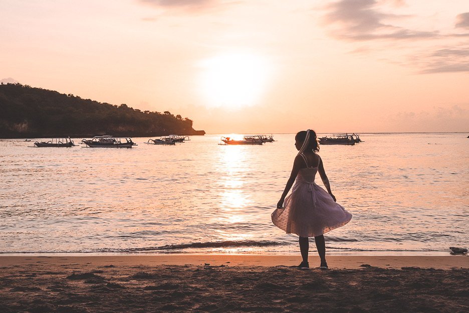 25 Incredible Photos Of Bali To Spark Your Wanderlust 22 L Twirling at sunset at Crystal Bay Beach, Nusa Penida, Bali Gallery