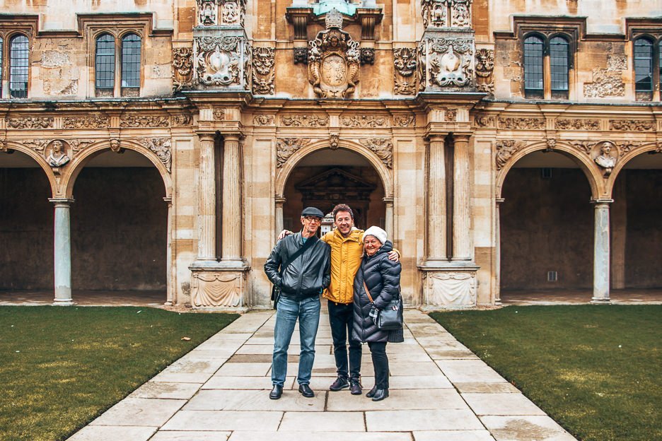 Bevan with his parents exploring Oxford, United Kingdom - Travelling with Parents