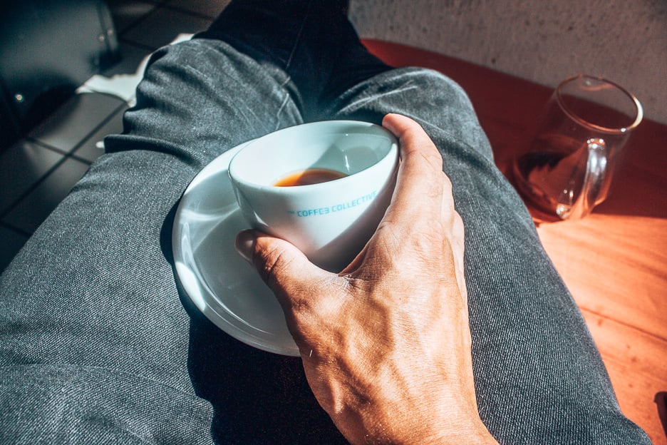 Holding a coffee cup in Copenhagen, Denmark