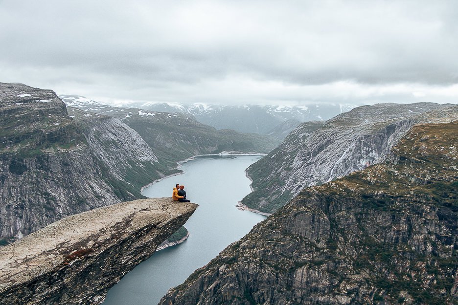 Sitting on the edge of Trolltunga - Norway