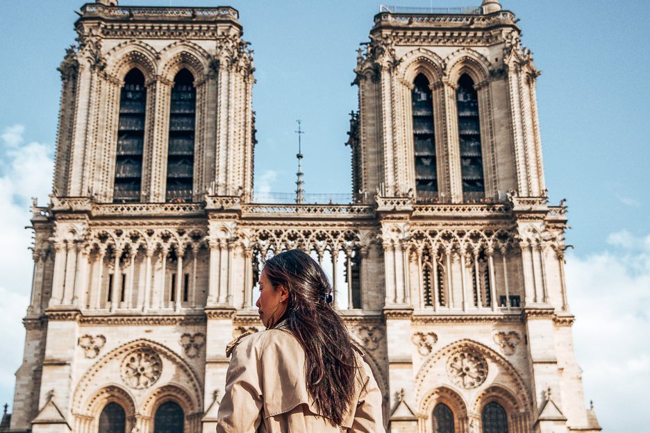 8 Tips For Travelling As A Couple 2 L Outside the Cathedrale de Notre Dame, Paris