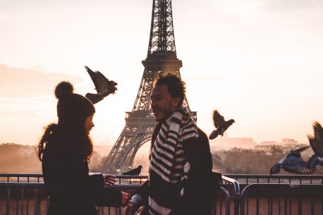 A candid morning at sunrise at the Eiffel Tower, Paris