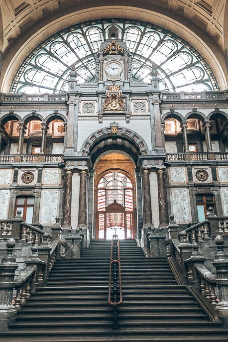 Interior of Antwerp Central station, Antwerp Belgium