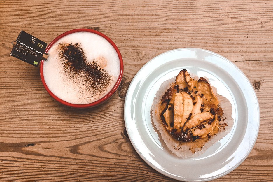 A Beginner’s Guide To Antwerp 4 L Apple tart and coffee at Le Pain Quotidien, Antwerp Belgium