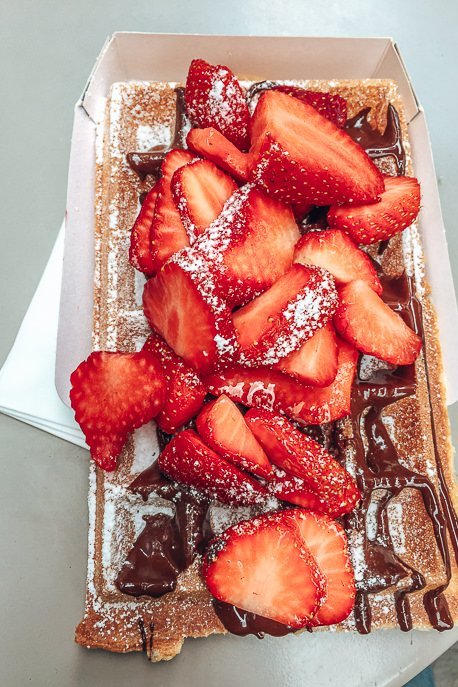 A Beginner’s Guide To Antwerp 5 P Waffles with chocolate and strawberries, Antwerp Belgium