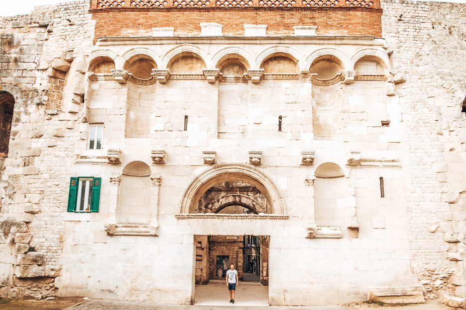 A Complete Guide To Split Croatia 10 L Bevan walks out front under the Golden Gate, Split Croatia