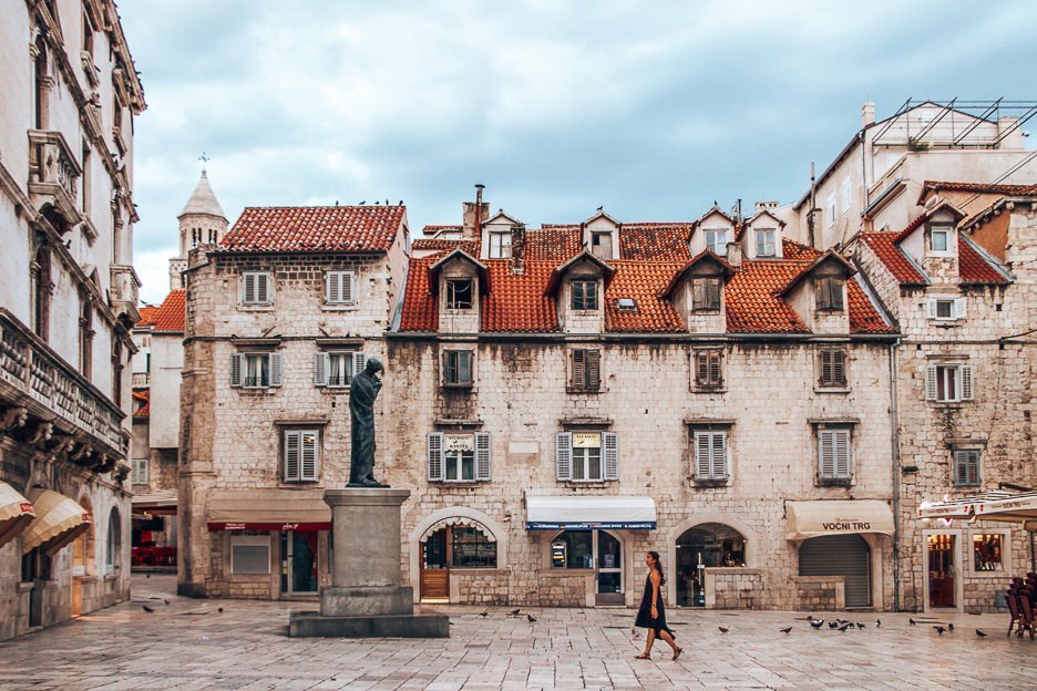 A Complete Guide To Split Croatia 9 L Walking across marble courtyards at sunrise with the pigeons, Split Croatia