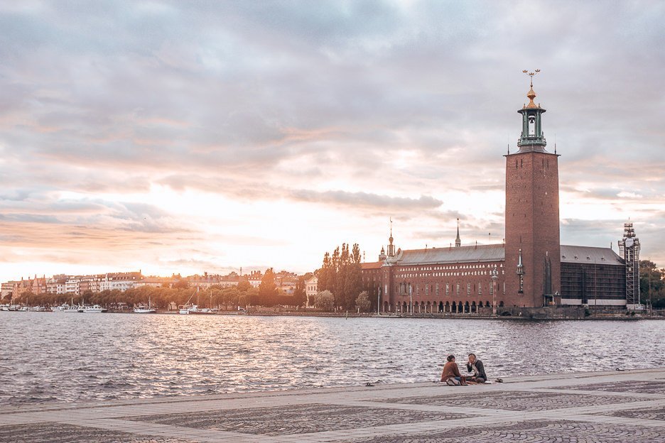 Watching the sunset over Stockholm by the water, Sweden