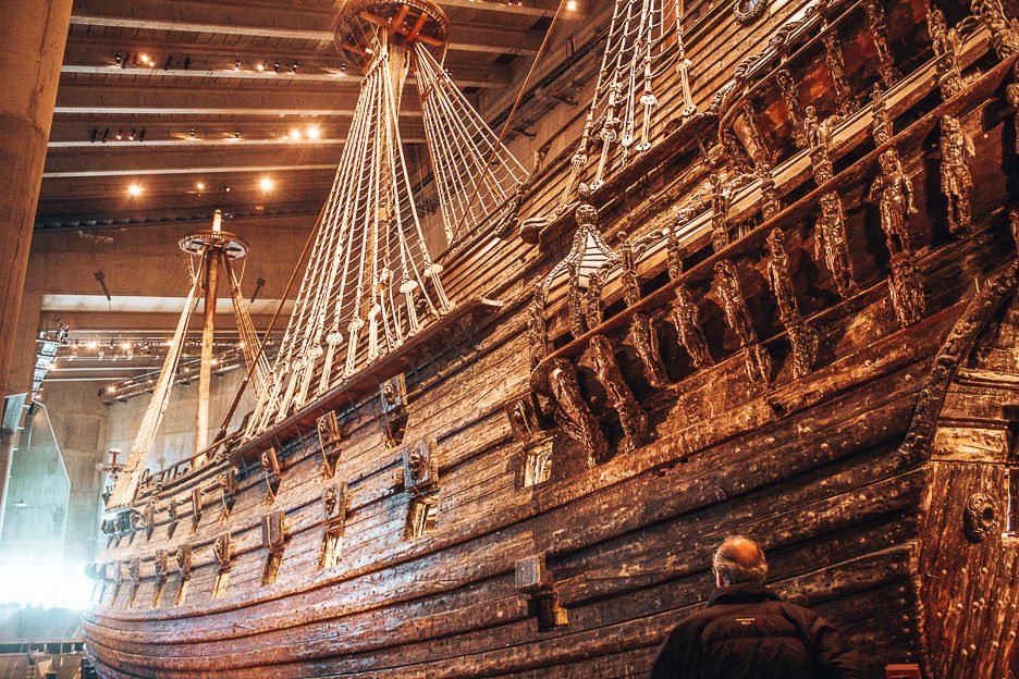 The restored preserved ship in the Vasa Museum - Stockholm, Sweden