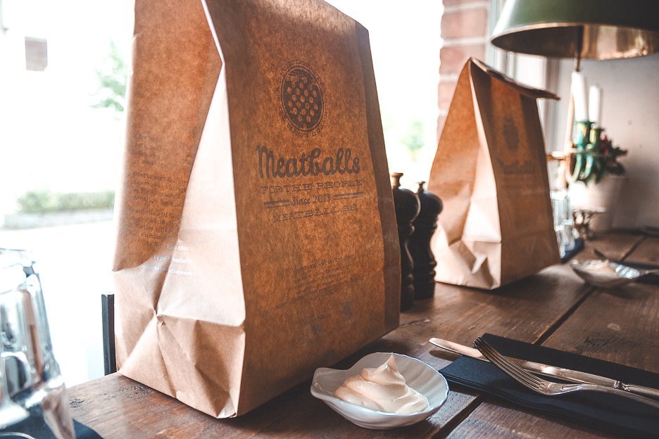 Paper bags at Meatballs for the People, Stockholm Sweden