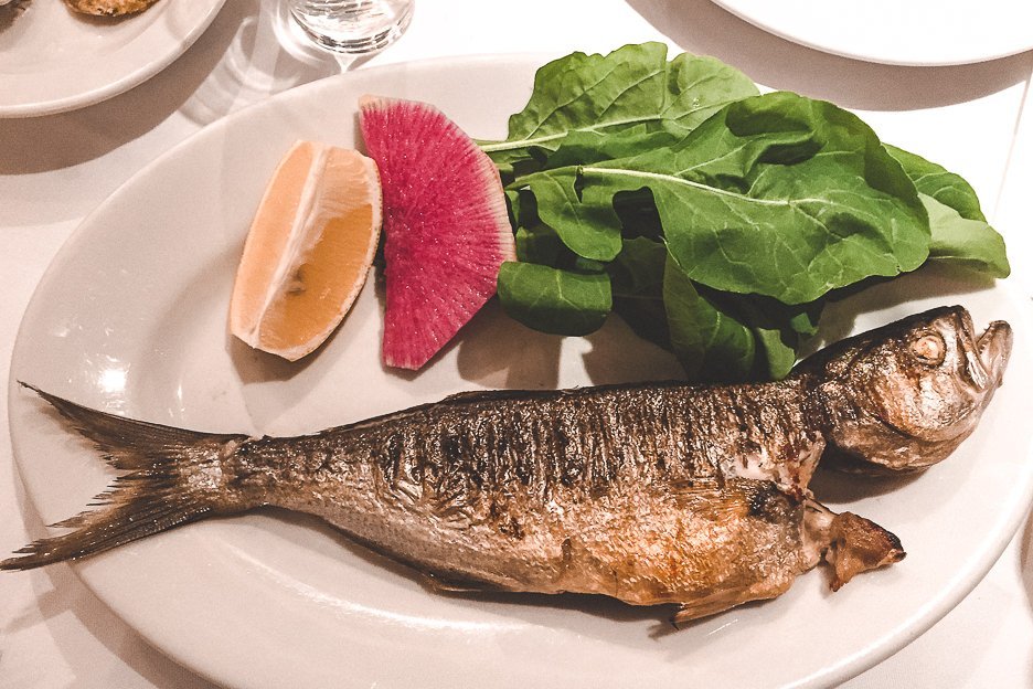 Whole fish for dinner at Karaköy Lokantası, Istanbul