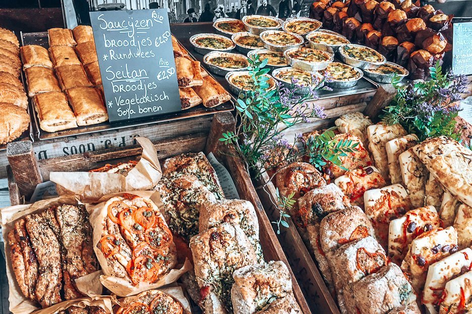 A Non Touristy Weekend Guide To Amsterdam 7 L Fresh bread for sale at Noordermarkt, Amsterdam