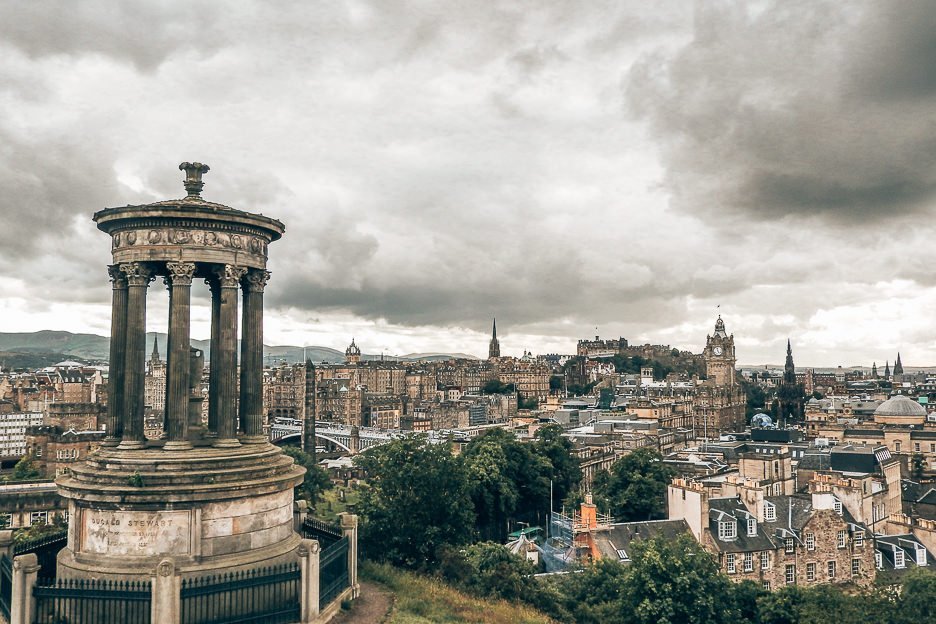 The view over the city of Edinburgh from Calton Hill, Edinburgh