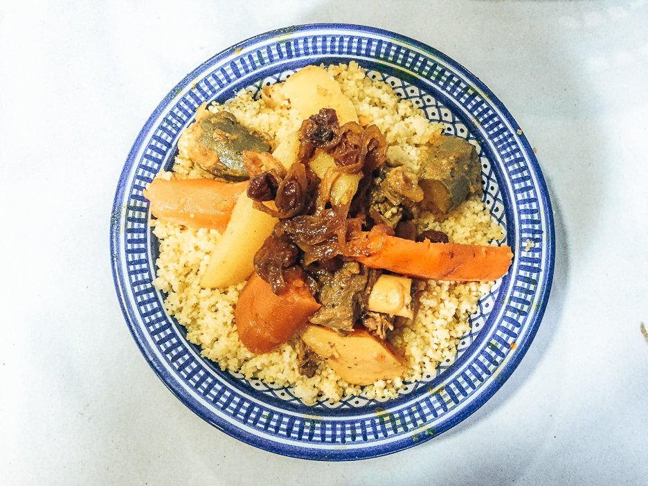 Lamb and vegetable couscous from Bab Ssour, Chefchaouen Morocco