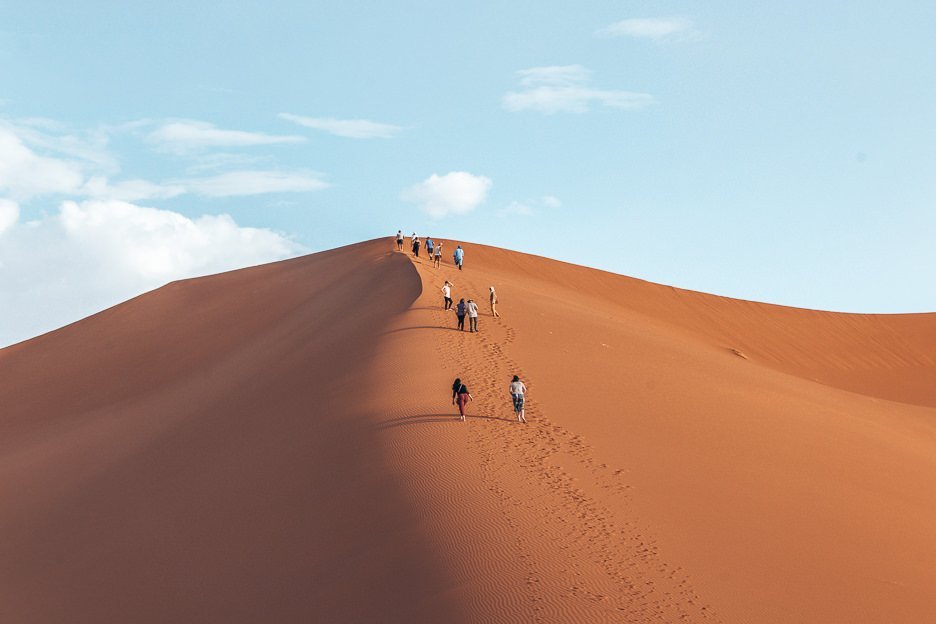 Camping Under The Stars A Night In The Sahara Desert 5 L Climbing sand dunes in the Sahara Desert, Morocco