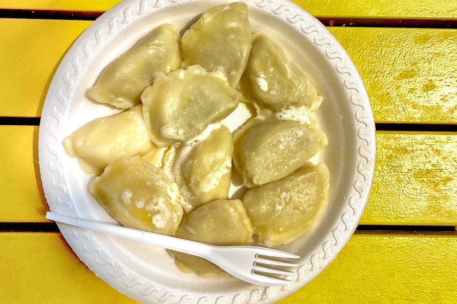 Eating in Europe 18 Must Try Traditional Foods 3 L Pierogi platter in Krakow, Poland