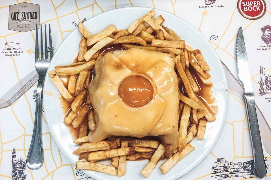 Eating in Europe 18 Must Try Traditional Foods 4 L Francesinha at Cafe Santiago - Porto, Portugal