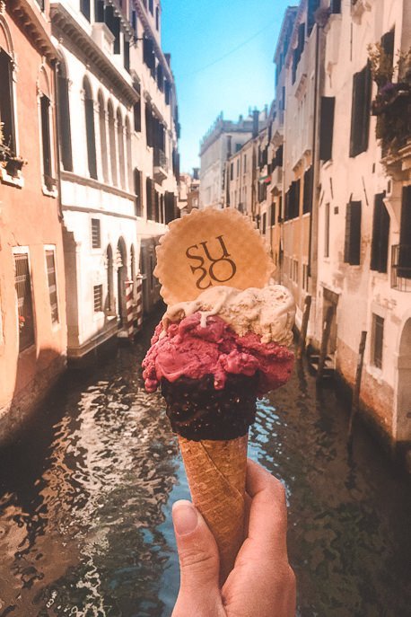 Three gelato flavours from Suso - Venice, Italy