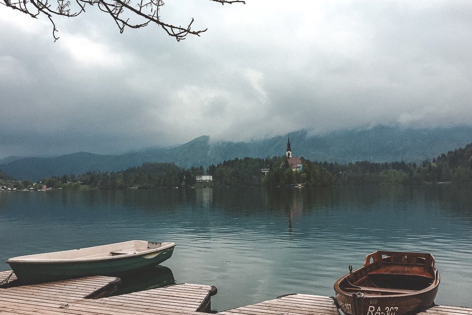 How To Escape The City A Weekend In Lake Bled 12 L Rowboats sit in the harbour of Lake Bled, Slovenia