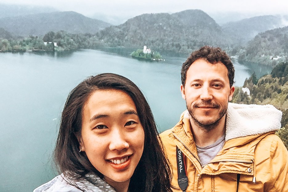 How To Escape The City A Weekend In Lake Bled 13 L Selfie from Bled Castle over Lake Bled, Slovenia