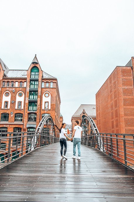 How To Plan Your First Trip Together 4 P Exploring Spiecherstadt hand in hand, Hamburg - First Trip