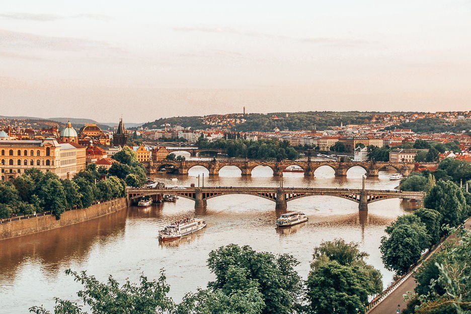 How To See Prague In 2 Days 19 L Bridges and boats at sunset, Prague
