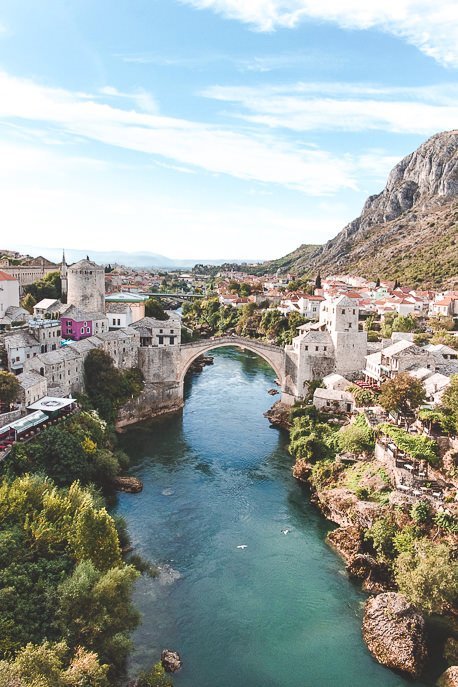One Day In Mostar What To See Do 2 P A view of the Stari Most from the minaret at Koski Mehmed Pasha Mosque, Mostar, Bosnia & Herzegovina