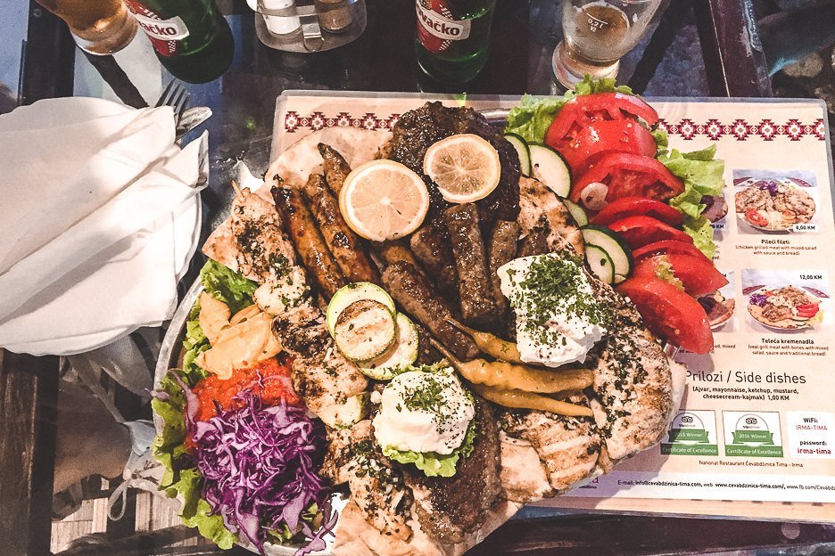 One Day In Mostar What To See Do 5 L The mezze platter for two at Tima-Imra, Mostar, Bosnia and Herzegovina