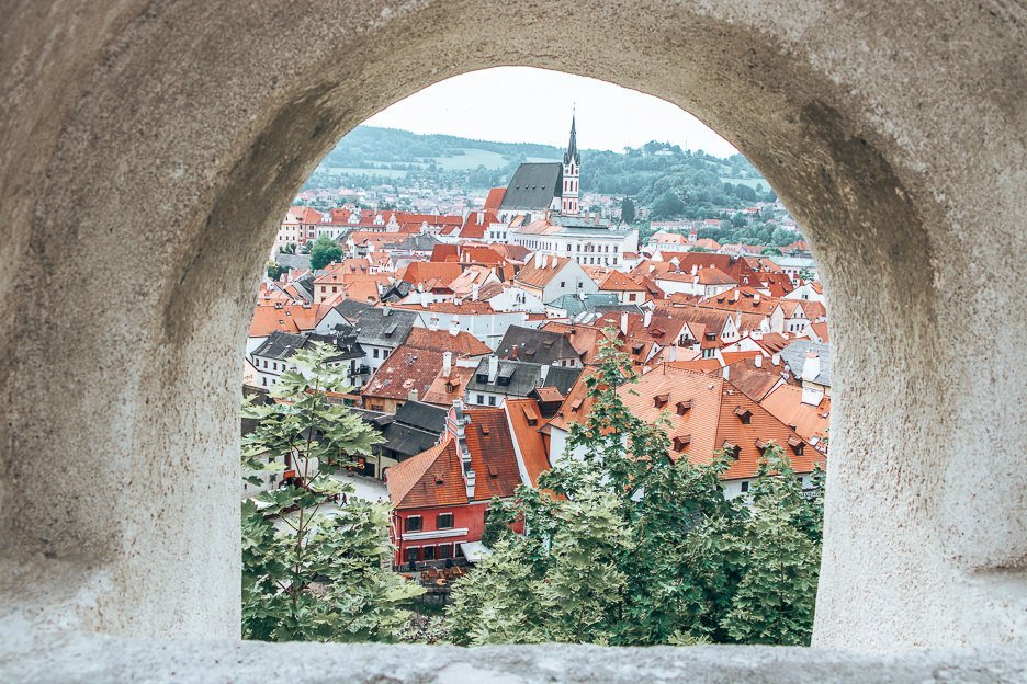 Planning A European Road Trip What You Should Know Before You Go 9 L Through an arched window. Looking out over the town of Cesky Krumlov, Czech Krumlov