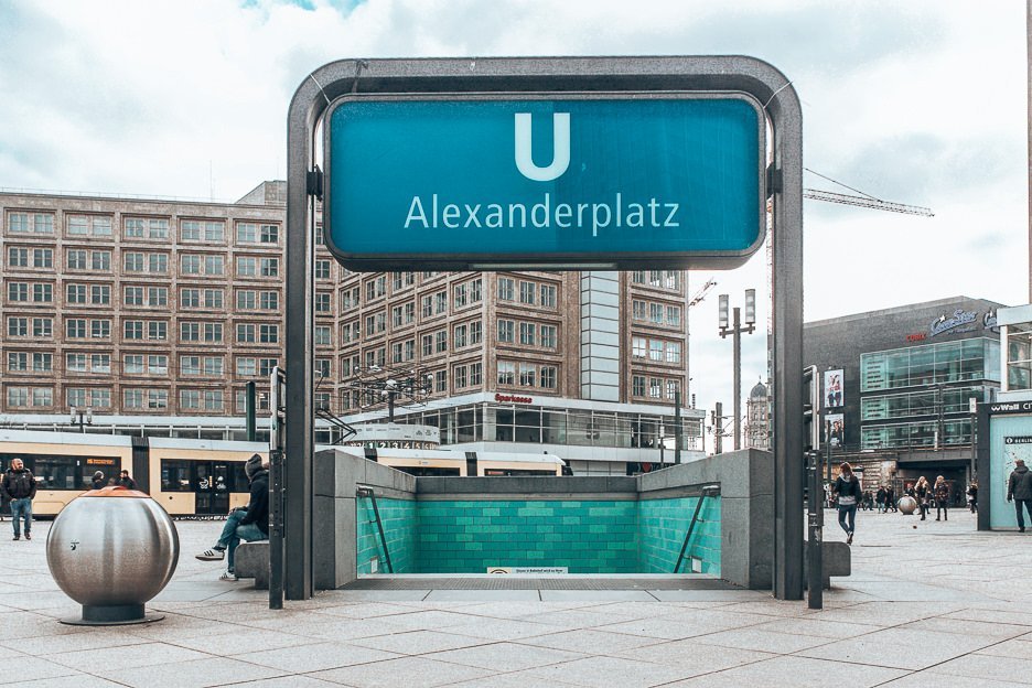 Entrance down into Alexanderplatz U-bahn station, Berlin