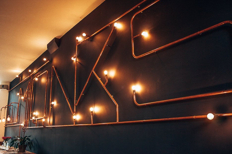 The Best Specialty Coffee In Amsterdam 10 Cafes You Should Visit 7 L Lightbulb mural inside Monks Coffee Roasters