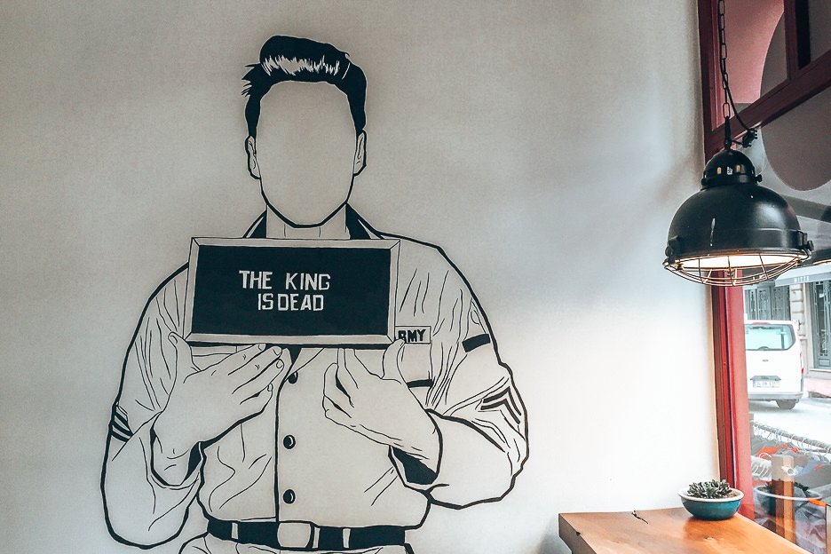 Elvis mural inside Kava Coffee, Coffee in Istanbul