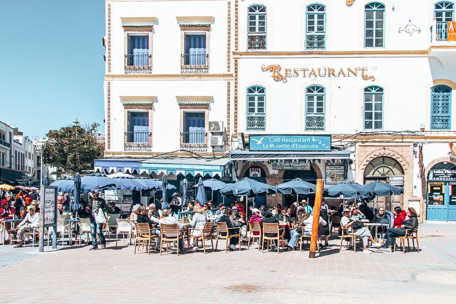 Cafe in Essaouira's main square, Morocco