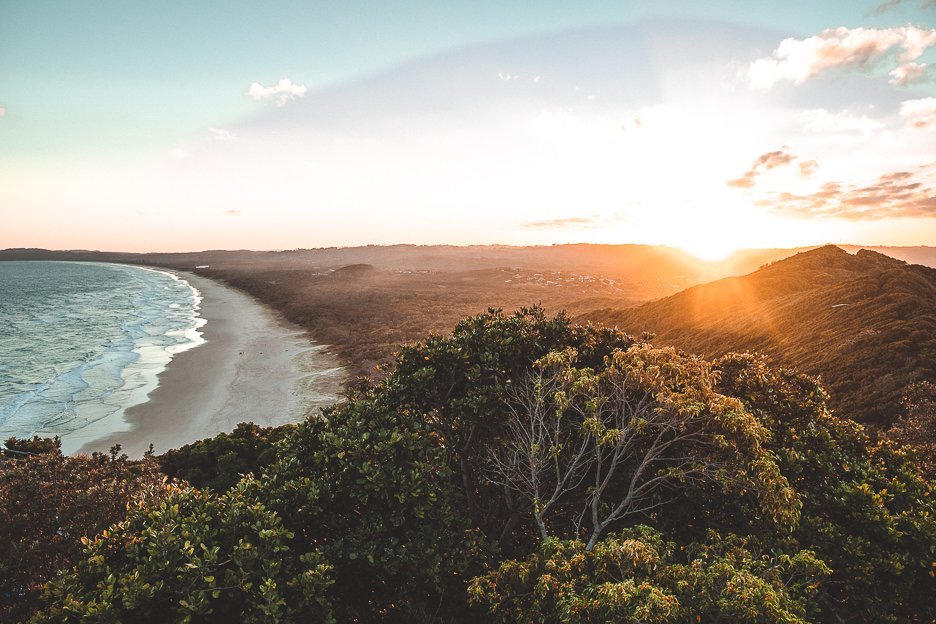 The Ultimate Byron Bay Travel Guide 10 L Sunset view over Tallows Beach in Byron Bay