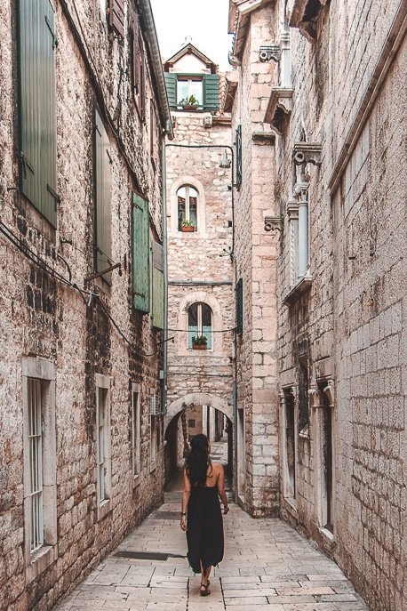 Cobblestone lanes of Split Croatia