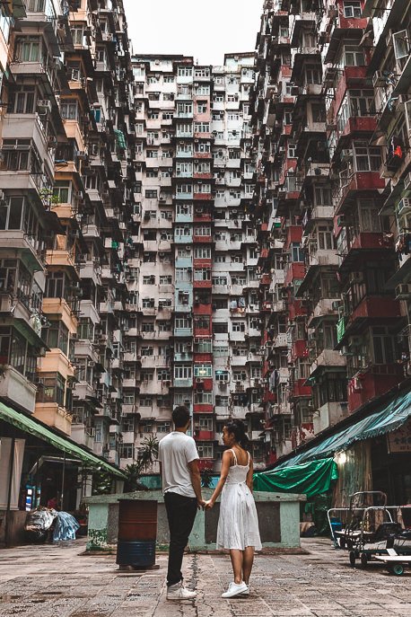 How To Spend 4 Days In Hong Kong 10 P A couple post in the courtyard of Montane Mansion - a must for photographers on their Hong Kong travel itinerary