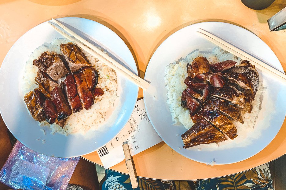 How To Spend 4 Days In Hong Kong 8 L A plate of roast pork and roast goose at Joy Hing Roasted Meat, Central, Hong Kong