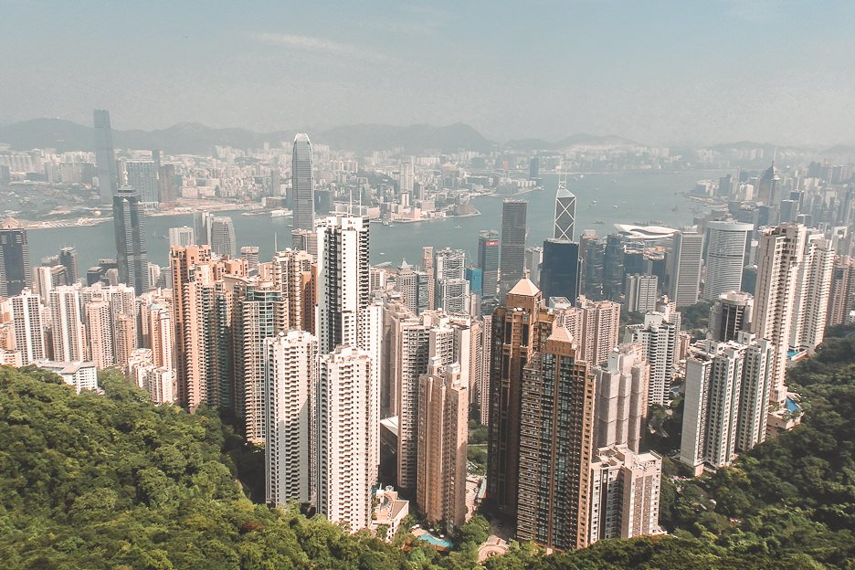 View of Central from the top of Victoria Peak, Hong Kong