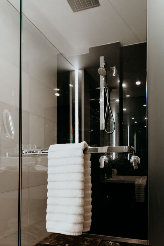 Bathroom interiors in King River City Suite, Emporium Hotel, South Bank