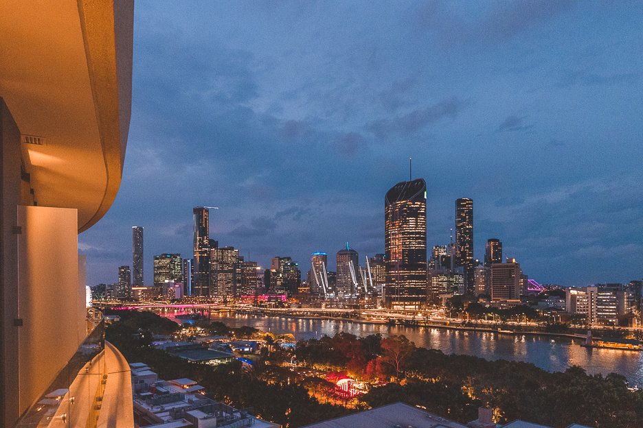 View of Brisbane City by night | Emporium Hotel South Bank