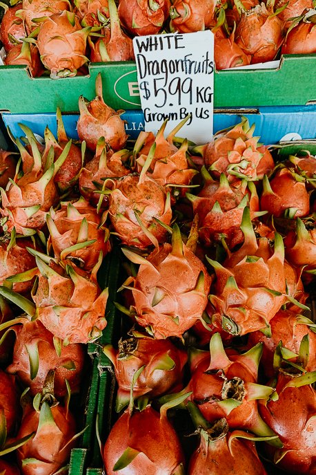 Far North Queensland Itinerary 1 P 1 Dragonfruits for sale at Rustys Market, Cairns