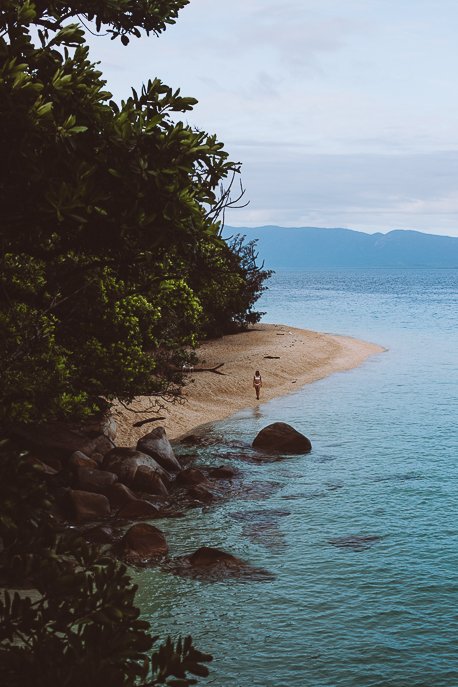What To Do On Fitzroy Island 4 P Standing on the shore of Nudey Beach in the early morning, Fitzroy Island