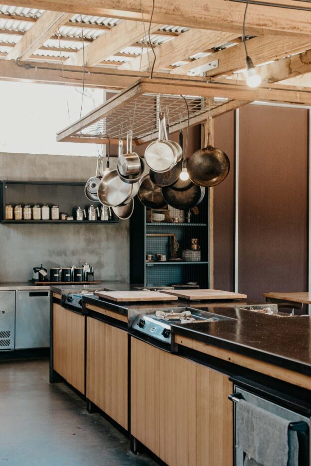 Cook your own meals in the outdoor kitchen at Bay of Fires Bush Retreat, Binalong Bay