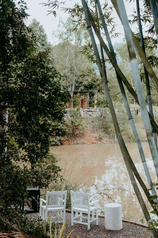 View of the dam from Into the Woods, Palmwoods Accommodation
