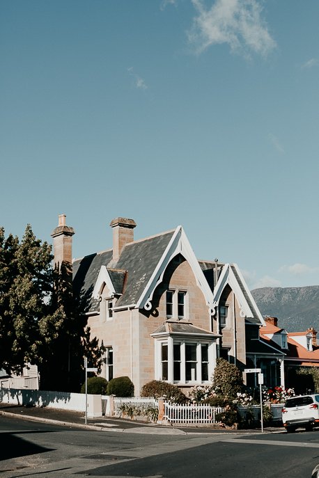 The beautiful colonial buildings of Battery Point, Hobart - Tasmania